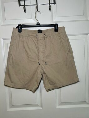 Gap Mens Khaki Pullon Drawstring Casual Vacation Resortwear Shorts Sz med